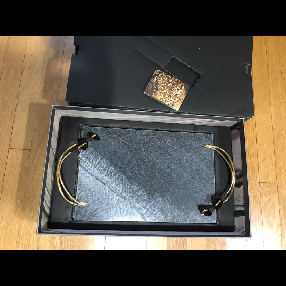 Michael Aram black marble cheese board with knife